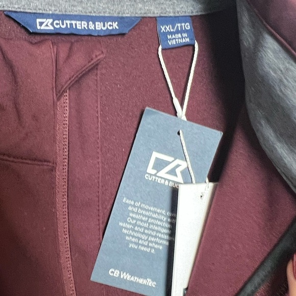 NWT Cutter & Buck Weather Tec Soft Shell Jacket Color Bordeaux Size XXL - Picture 3 of 9